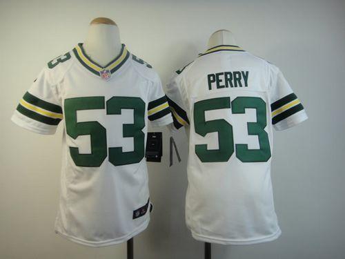 Nike Packers #53 Nick Perry White Youth Stitched NFL Elite Jersey