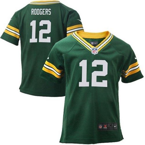 Toddler Nike Packers #12 Aaron Rodgers Green Team Color Stitched NFL Elite Jersey - Click Image to Close