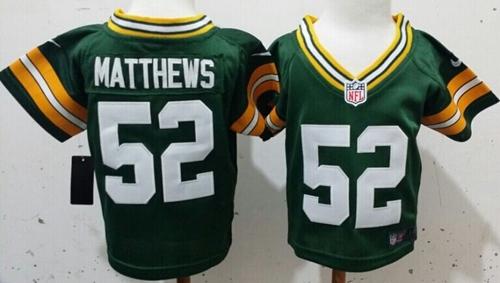 Toddler Nike Packers #52 Clay Matthews Green Team Color Stitched NFL Elite Jersey