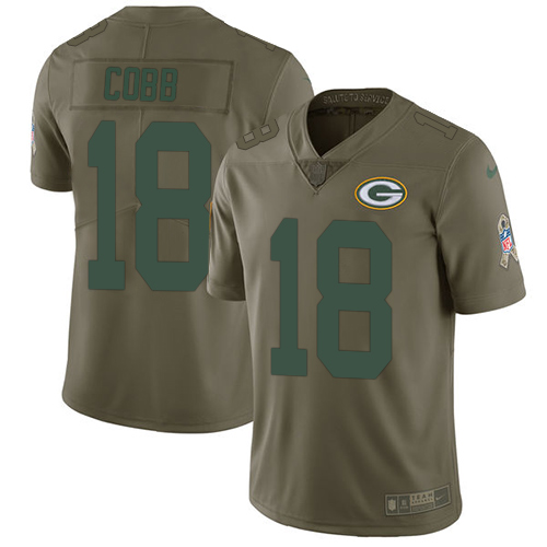 Nike Packers #18 Randall Cobb Olive Youth Stitched NFL Limited 2017 Salute to Service Jersey