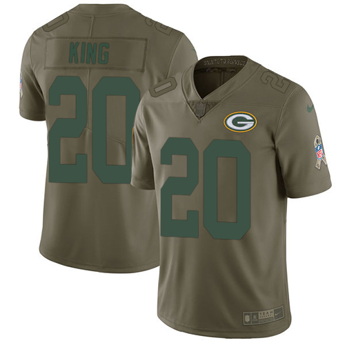 Nike Packers #20 Kevin King Olive Youth Stitched NFL Limited 2017 Salute to Service Jersey