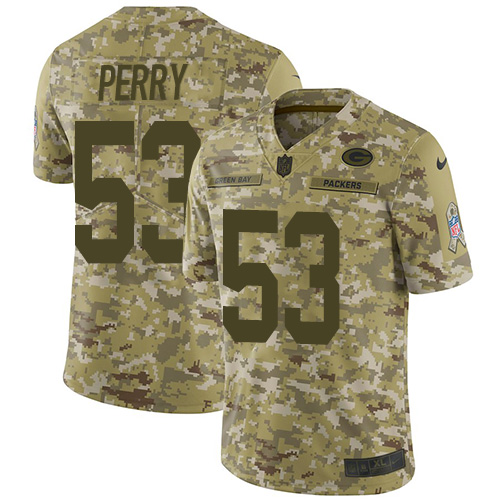 Nike Packers #53 Nick Perry Camo Youth Stitched NFL Limited 2018 Salute to Service Jersey