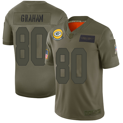 Packers #80 Jimmy Graham Camo Youth Stitched Football Limited 2019 Salute to Service Jersey