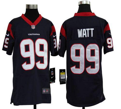 Nike Texans #99 J.J. Watt Navy Blue Team Color Youth Stitched NFL Elite Jersey