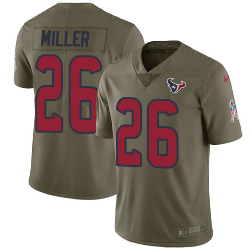 Nike Texans #26 Lamar Miller Olive Youth Stitched NFL Limited 2017 Salute to Service Jersey