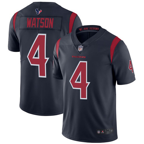 Texans #4 Deshaun Watson Navy Blue Youth Stitched Football Limited Rush Jersey