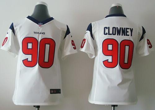 Nike Texans #90 Jadeveon Clowney White Youth Stitched NFL Elite Jersey - Click Image to Close