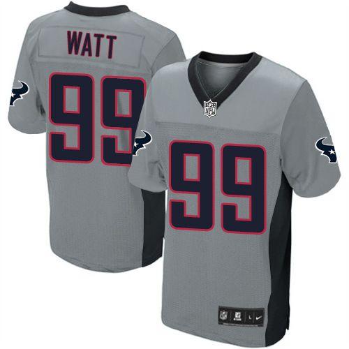 Nike Texans #99 J.J. Watt Grey Shadow Youth Stitched NFL Elite Jersey