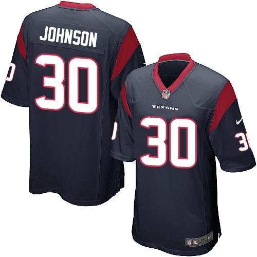 Nike Texans #30 Kevin Johnson Navy Blue Team Color Youth Stitched NFL Elite Jersey