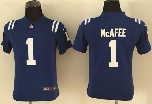 Nike Colts #1 Pat McAfee Royal Blue Team Color Youth Stitched NFL Elite Jersey