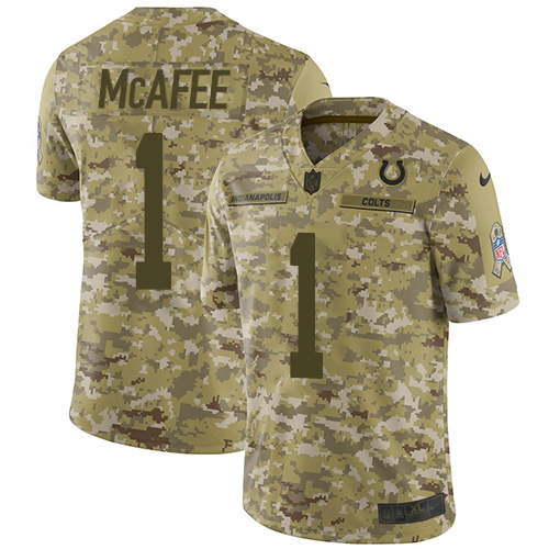 Nike Colts #1 Pat McAfee Camo Youth Stitched NFL Limited 2018 Salute to Service Jersey