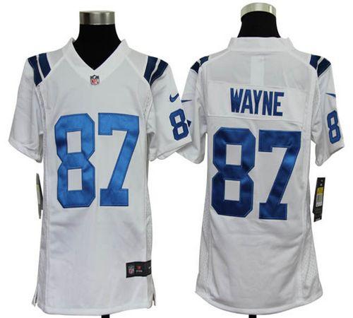 Nike Colts #87 Reggie Wayne White Youth Stitched NFL Elite Jersey