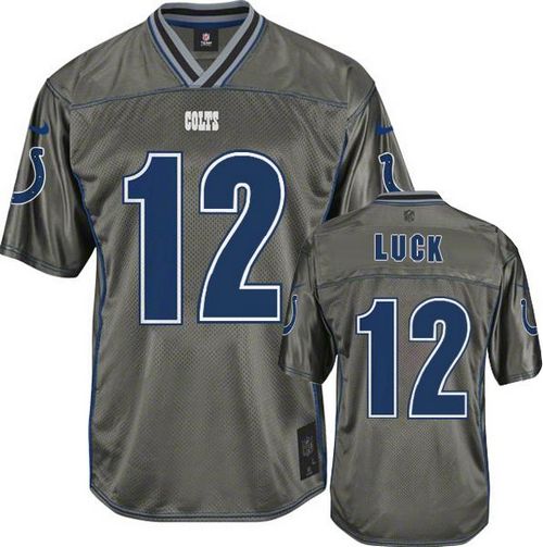 Nike Colts #12 Andrew Luck Grey Youth Stitched NFL Elite Vapor Jersey