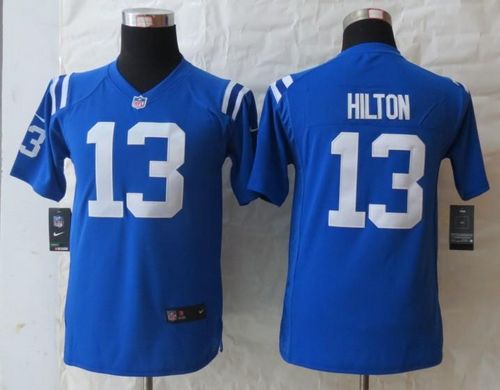 Nike Colts #13 T.Y. Hilton Royal Blue Team Color Youth Stitched NFL Elite Jersey