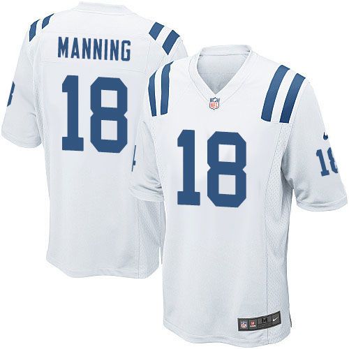 Nike Colts #18 Peyton Manning White Youth Stitched NFL Elite Jersey - Click Image to Close