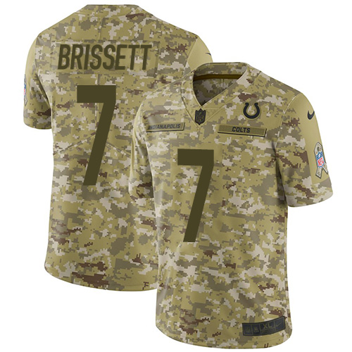 Nike Colts #7 Jacoby Brissett Camo Youth Stitched NFL Limited 2018 Salute to Service Jersey - Click Image to Close