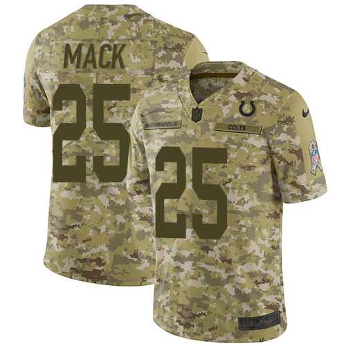 Nike Colts #25 Marlon Mack Camo Youth Stitched NFL Limited 2018 Salute to Service Jersey - Click Image to Close