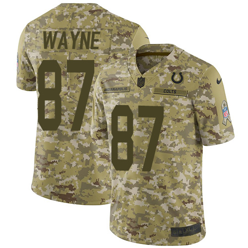 Nike Colts #87 Reggie Wayne Camo Youth Stitched NFL Limited 2018 Salute to Service Jersey - Click Image to Close