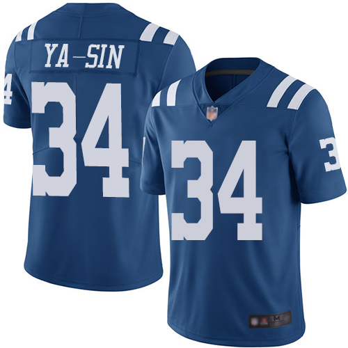 Colts #34 Rock Ya-Sin Royal Blue Youth Stitched Football Limited Rush Jersey