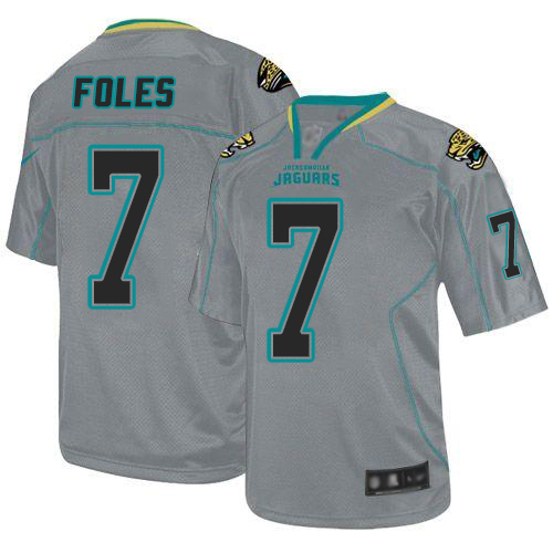 Jaguars #7 Nick Foles Lights Out Grey Youth Stitched Football Elite Jersey