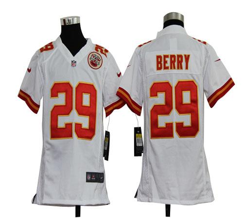 Nike Chiefs #29 Eric Berry White Youth Stitched NFL Elite Jersey - Click Image to Close