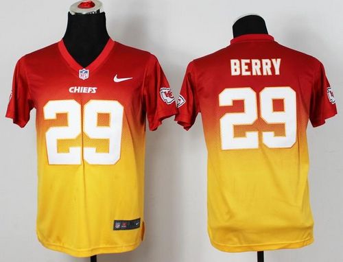 Nike Chiefs #29 Eric Berry Red/Gold Youth Stitched NFL Elite Fadeaway Fashion Jersey