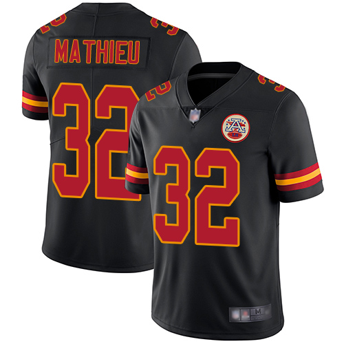 Chiefs #32 Tyrann Mathieu Black Youth Stitched Football Limited Rush Jersey - Click Image to Close