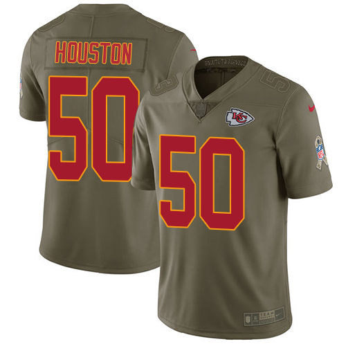 Nike Chiefs #50 Justin Houston Olive Youth Stitched NFL Limited 2017 Salute to Service Jersey