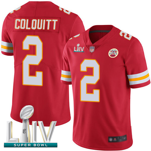 Chiefs #2 Dustin Colquitt Red Team Color Super Bowl LIV Bound Youth Stitched Football Vapor Untouchable Limited Jersey - Click Image to Close