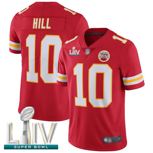 Chiefs #10 Tyreek Hill Red Team Color Super Bowl LIV Bound Youth Stitched Football Vapor Untouchable Limited Jersey - Click Image to Close