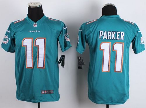 Nike Dolphins #11 DeVante Parker Aqua Green Team Color Youth Stitched NFL New Elite Jersey