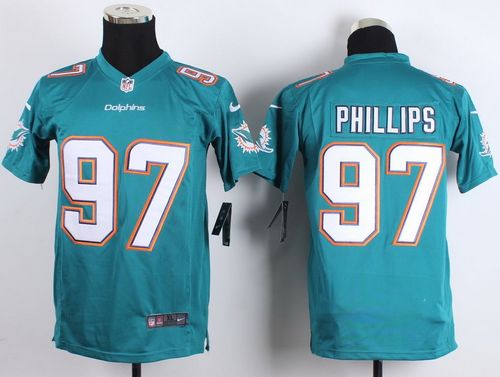 Nike Dolphins #97 Jordan Phillips Aqua Green Team Color Youth Stitched NFL New Elite Jersey