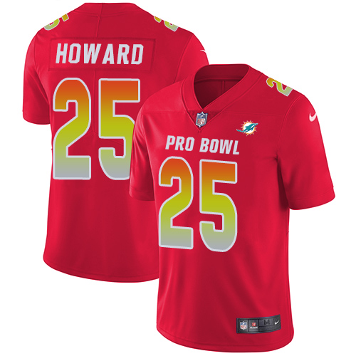 Nike Dolphins #25 Xavien Howard Red Youth Stitched NFL Limited AFC 2019 Pro Bowl Jersey - Click Image to Close