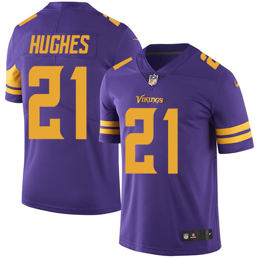 Nike Vikings #21 Mike Hughes Purple Youth Stitched NFL Limited Rush Jersey - Click Image to Close