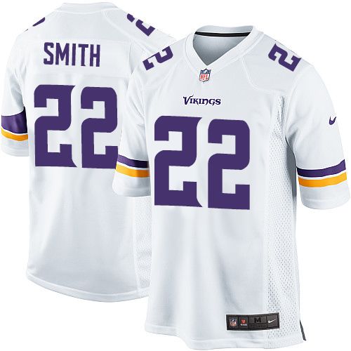 Nike Vikings #22 Harrison Smith White Youth Stitched NFL Elite Jersey - Click Image to Close