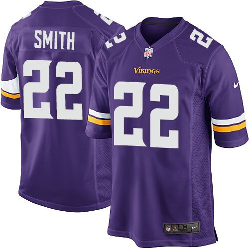 Nike Vikings #22 Harrison Smith Purple Team Color Youth Stitched NFL Elite Jersey - Click Image to Close