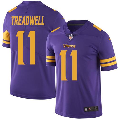 Nike Vikings #11 Laquon Treadwell Purple Youth Stitched NFL Limited Rush Jersey - Click Image to Close