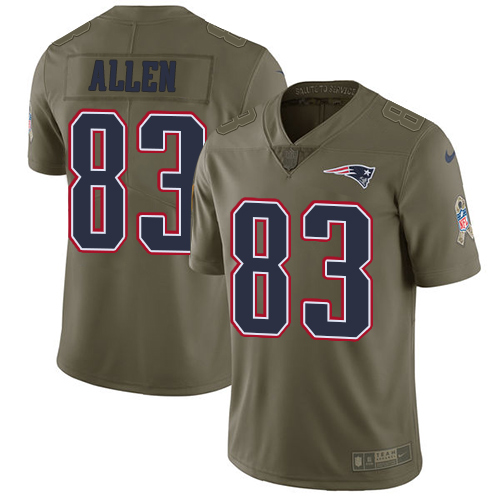 Nike Patriots #83 Dwayne Allen Olive Youth Stitched NFL Limited 2017 Salute to Service Jersey