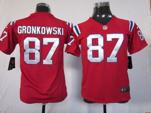 Nike Patriots #87 Rob Gronkowski Red Alternate Youth Stitched NFL Elite Jersey