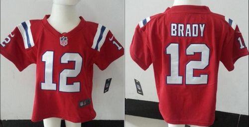 Toddler Nike Patriots #12 Tom Brady Red Alternate Stitched NFL Elite Jersey