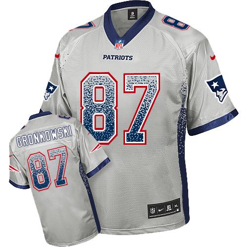 Nike Patriots #87 Rob Gronkowski Grey Youth Stitched NFL Elite Drift Fashion Jersey