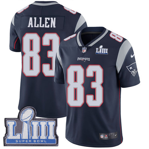 Nike Patriots #83 Dwayne Allen Navy Blue Team Color Super Bowl LIII Bound Youth Stitched NFL Vapor Untouchable Limited Jersey