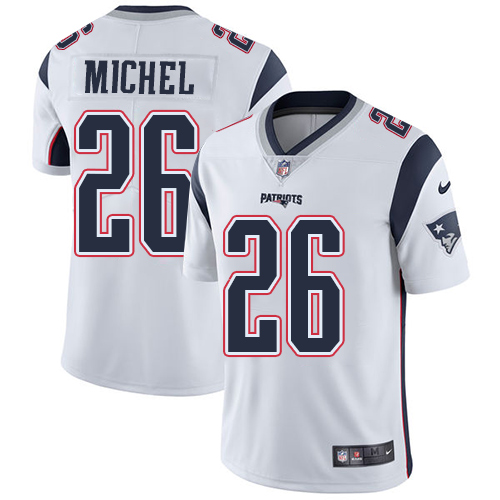 Nike Patriots #26 Sony Michel White Youth Stitched NFL Vapor Untouchable Limited Jersey - Click Image to Close