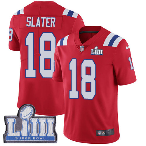 Nike Patriots #18 Matt Slater Red Alternate Super Bowl LIII Bound Youth Stitched NFL Vapor Untouchable Limited Jersey - Click Image to Close