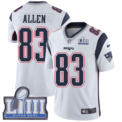 Nike Patriots #83 Dwayne Allen White Super Bowl LIII Bound Youth Stitched NFL Vapor Untouchable Limited Jersey