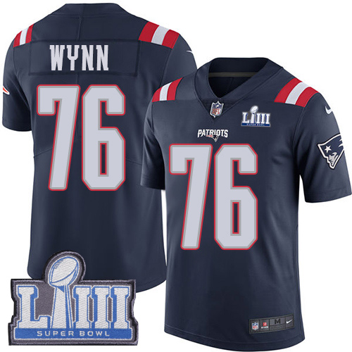 Nike Patriots #76 Isaiah Wynn Navy Blue Super Bowl LIII Bound Youth Stitched NFL Limited Rush Jersey - Click Image to Close