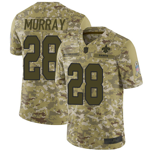 Saints #28 Latavius Murray Camo Youth Stitched Football Limited 2018 Salute to Service Jersey - Click Image to Close