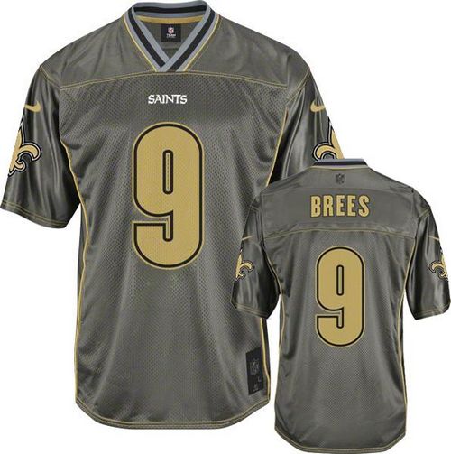 Nike Saints #9 Drew Brees Grey Youth Stitched NFL Elite Vapor Jersey