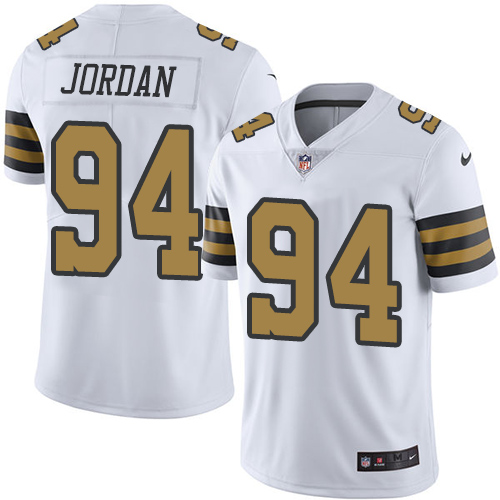 Nike Saints #94 Cameron Jordan White Youth Stitched NFL Limited Rush Jersey - Click Image to Close