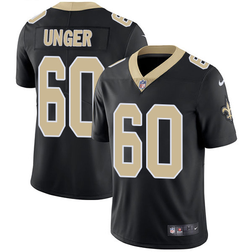 Nike Saints #60 Max Unger Black Team Color Youth Stitched NFL Vapor Untouchable Limited Jersey - Click Image to Close